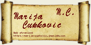 Marija Čupković vizit kartica